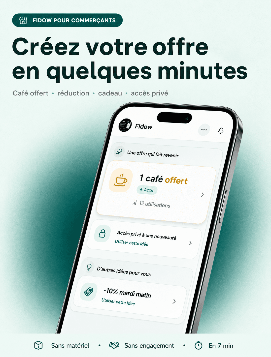 Fidow pour commerçants : créez votre offre en quelques minutes